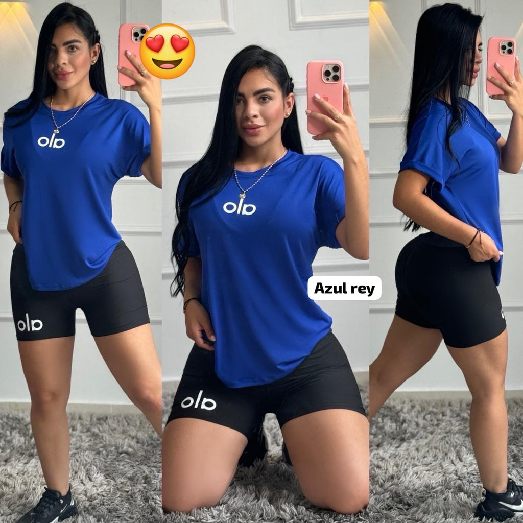 Conjunto Deportivo Dama – Short + Camiseta Dry Fit (Varios Colores)