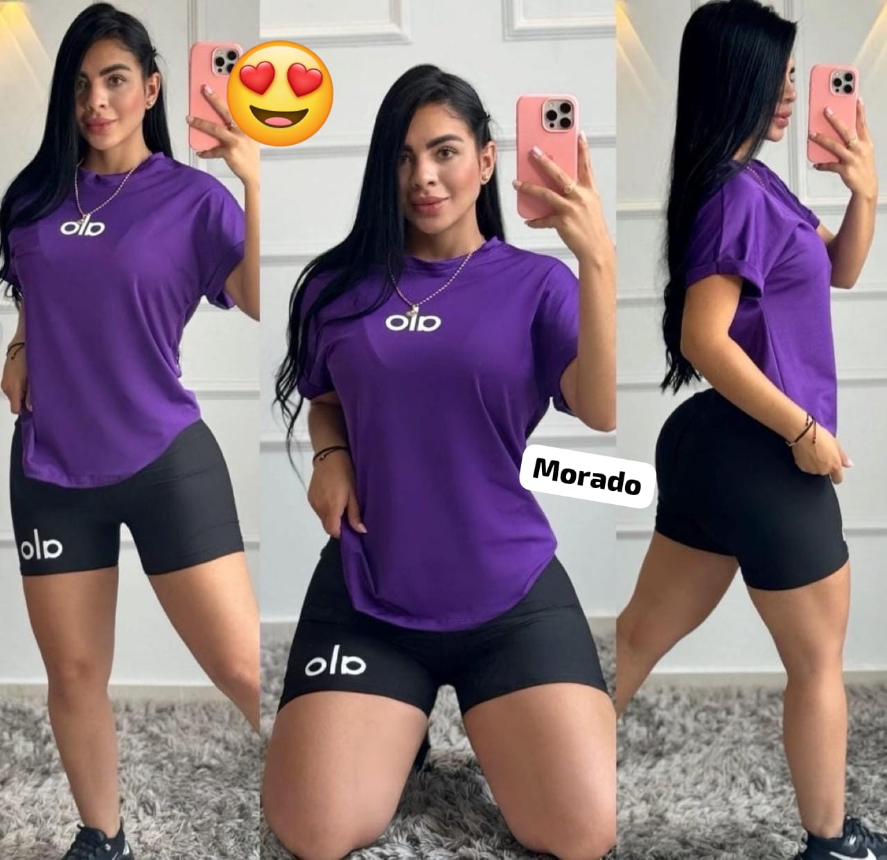 Conjunto Deportivo Dama – Short + Camiseta Dry Fit (Varios Colores)